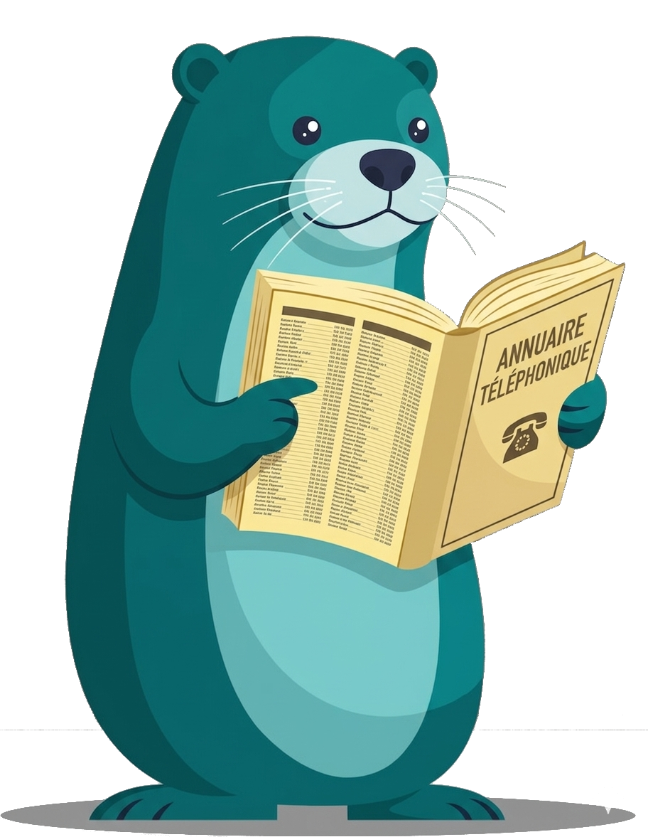 La loutre Feenr consulte l'annuaire